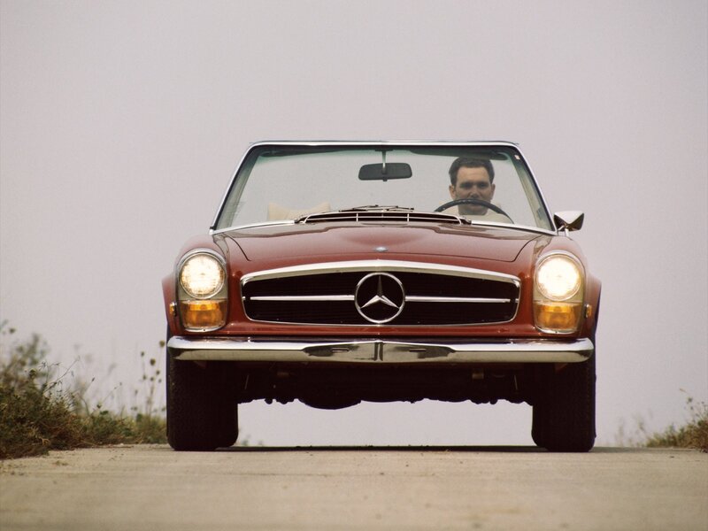 Red Convertible Car — Calm, Photograph, Man