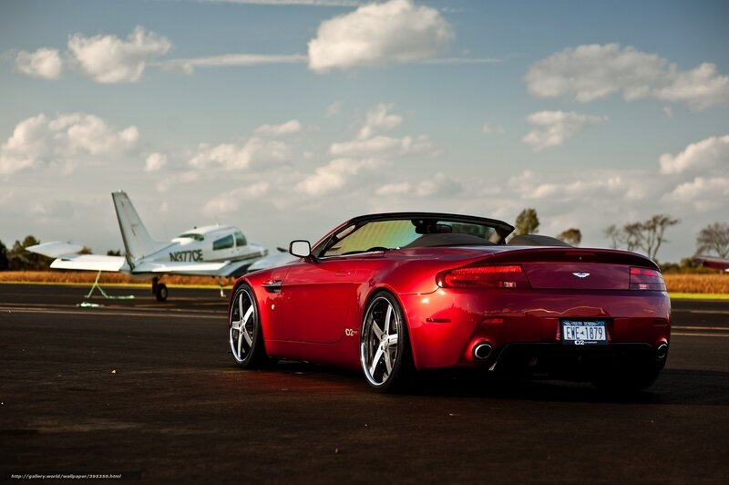 Red Convertible Car — Dramatic, Afternoon, Photograph, Airplane, Runway