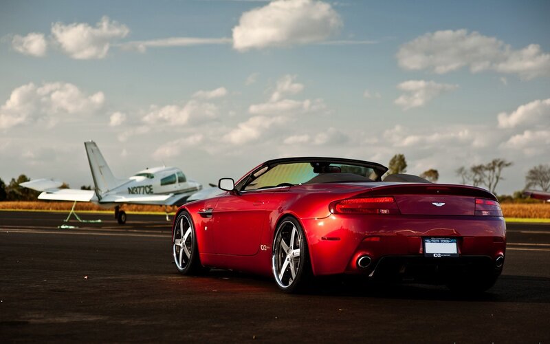 Red Convertible Car — Dramatic, Afternoon, Photograph, Airplane