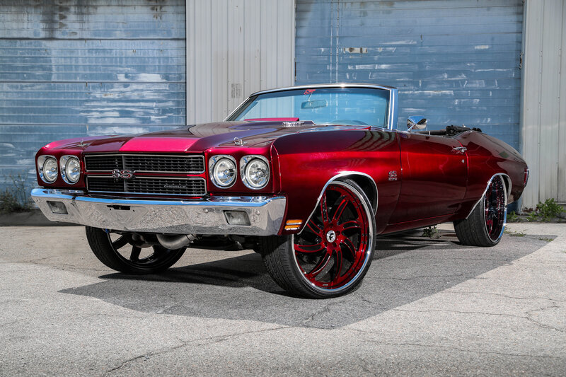 Red Convertible Car — Dramatic, Afternoon, Photograph, Building