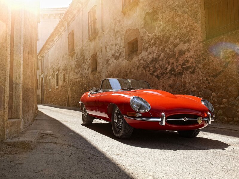 Red Convertible Car — Dramatic, Afternoon, Photograph, Old Building