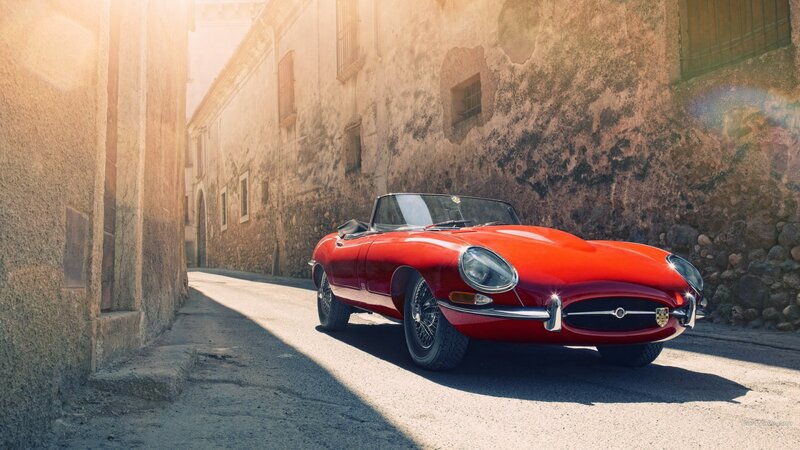 Red Convertible Car — Dramatic, Afternoon, Photograph, Old Buildings