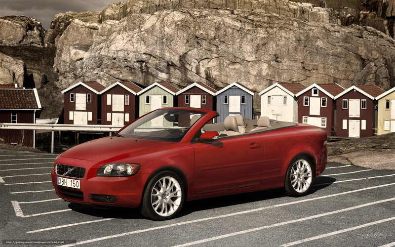 Red Convertible Car — Dramatic, Afternoon, Photograph, Rocky Cliff