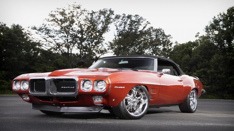 Red Convertible Car — Dramatic, Afternoon, Photograph, Trees