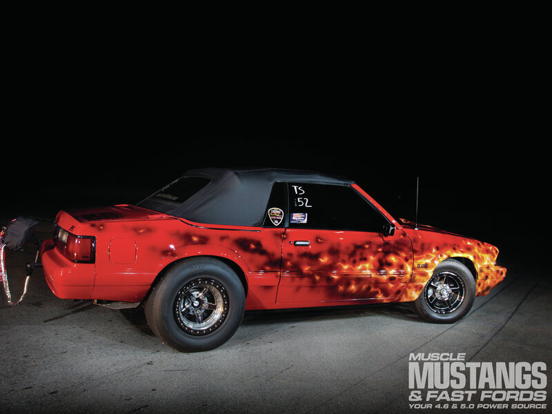 Red Convertible Car — Dramatic, Night, Photograph, Flame Paint Job