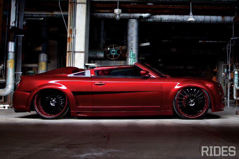 Red Convertible Car — Dramatic, Night, Photograph