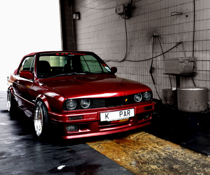 Red Convertible Car — Dramatic, Photograph, Car Wash