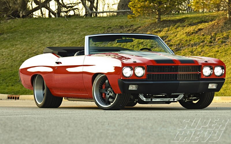 Red Convertible Car — Dramatic, Sunset, Photograph, Grass Hill