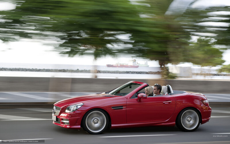 Red Convertible Car — Dynamic, Afternoon, Photograph, Couple, Ship