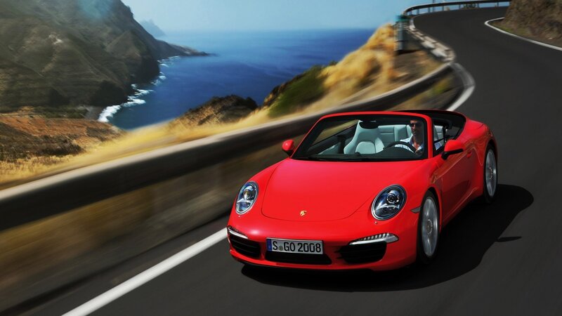 Red Convertible Car — Dynamic, Afternoon, Photograph, Driver, Coastal Road, Ocean, Blue, Black, S Go 2008