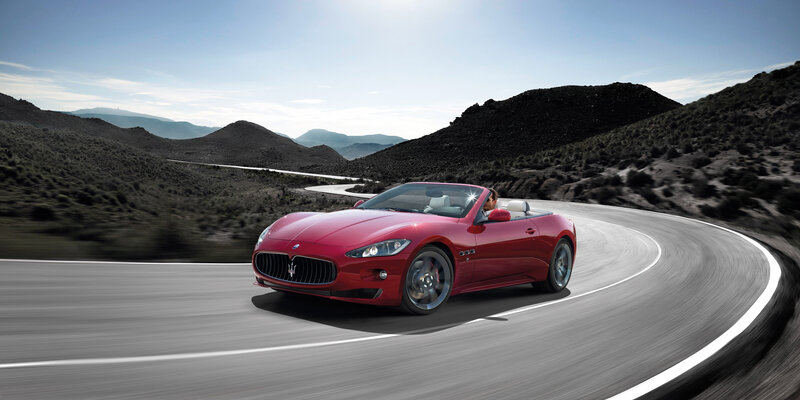 Red Convertible Car — Dynamic, Afternoon, Photograph, Driver, Mountains, Road