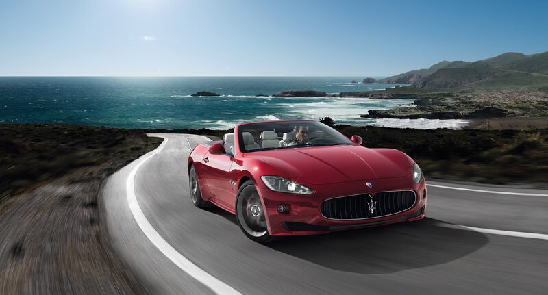 Red Convertible Car — Dynamic, Afternoon, Photograph, Driver, Ocean, Coastline