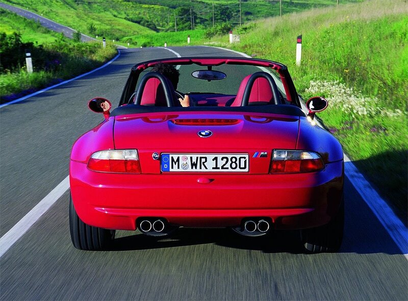 Red Convertible Car — Dynamic, Afternoon, Photograph, Driver, Road, Hills, Green, Blue