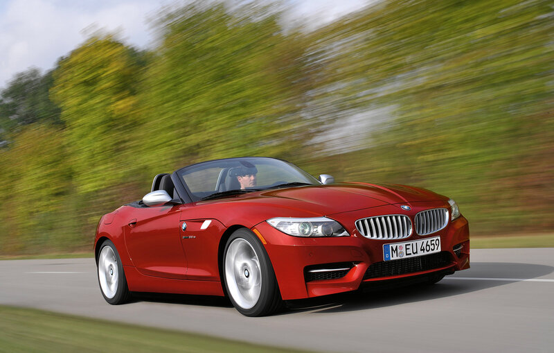 Red Convertible Car — Dynamic, Afternoon, Photograph, Driver, Road, Trees