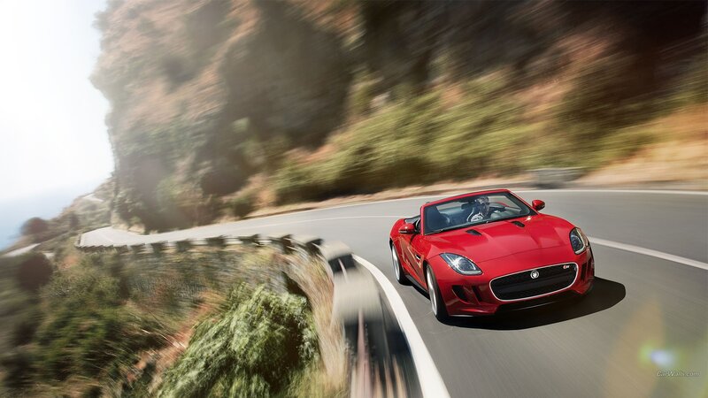 Red Convertible Car — Dynamic, Afternoon, Photograph, Road, Mountain