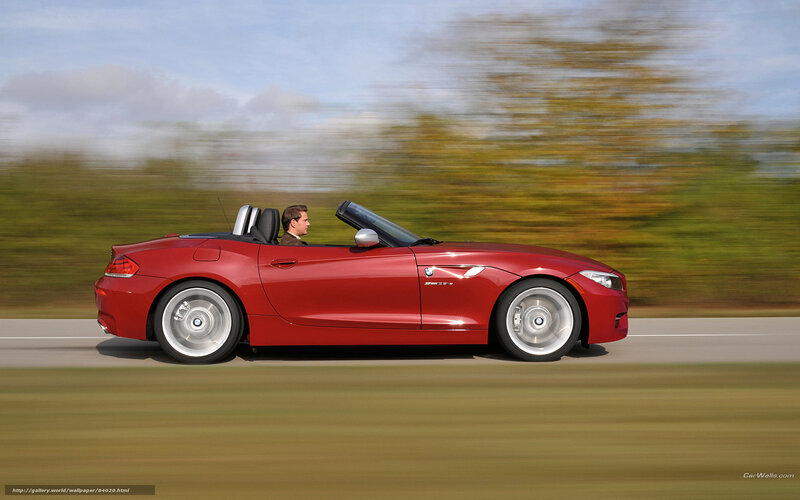 Red Convertible Car — Dynamic, Autumn