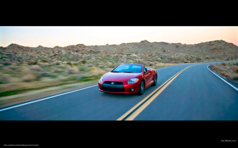 Red Convertible Car — Dynamic, Sunset, Photograph, Road, Hills