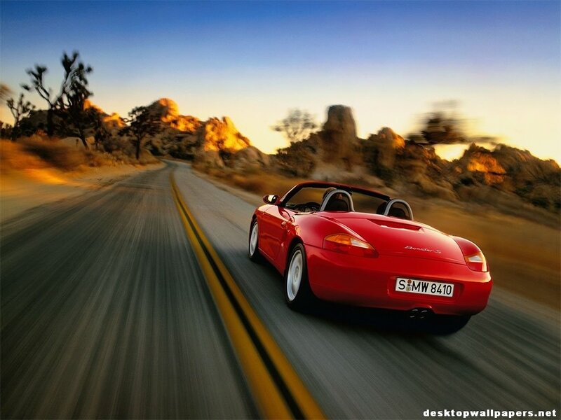 Red Convertible Car — Dynamic, Sunset, Photograph, Road