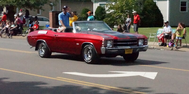 Red Convertible Car — Festive