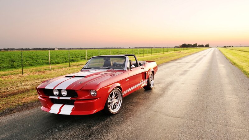Red Convertible Car — Field
