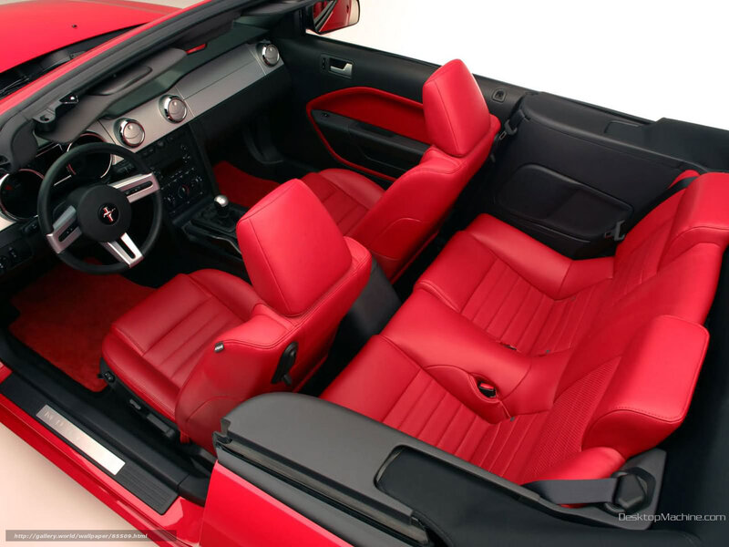 red convertible car interior
