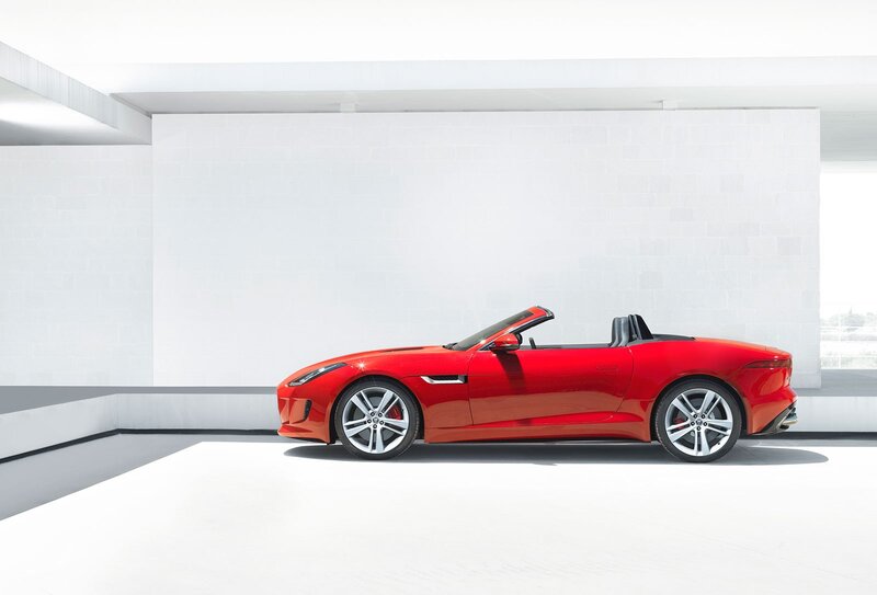 Red Convertible Car — Minimalist, Photograph, White Wall