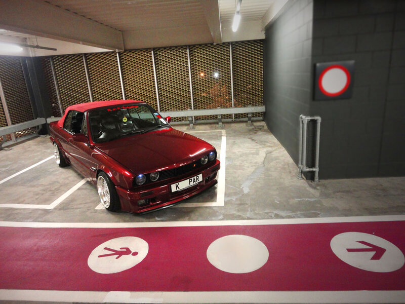 Red Convertible Car — Neutral, Night