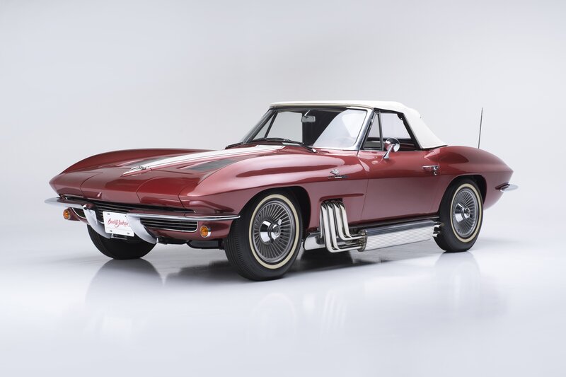 Red Convertible Car — Neutral, Photograph, White Top