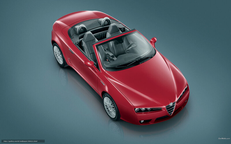Red Convertible Car — Neutral, Photograph, Windshield