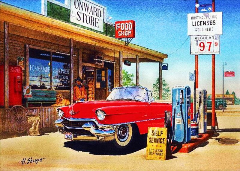Red Convertible Car — Nostalgic, Afternoon