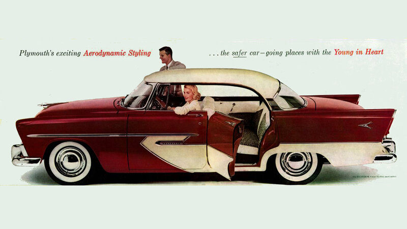 Red Convertible Car — Retro