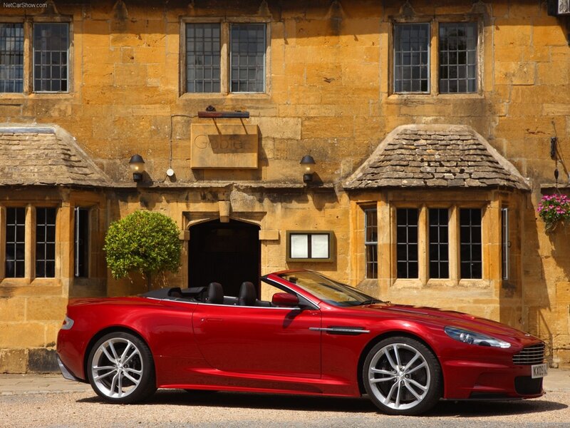 Red Convertible Car — Serene, Afternoon, Photograph, Building, Tree, Flowers