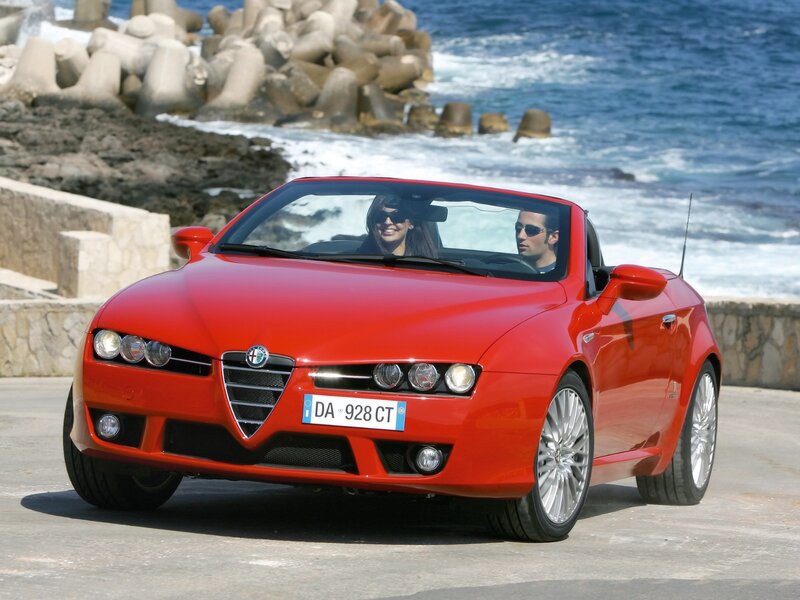 Red Convertible Car — Serene, Afternoon, Photograph, Couple