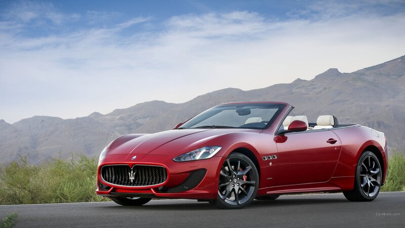 Red Convertible Car — Serene, Afternoon, Photograph, Mountains, Road