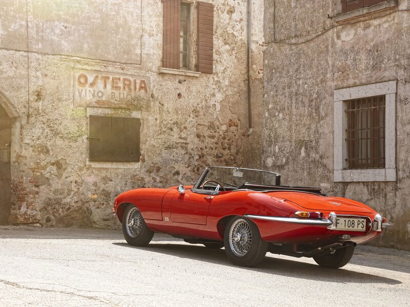Red Convertible Car — Serene, Afternoon, Photograph, Old Building, Sign