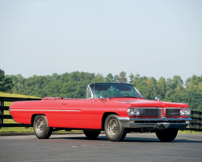 Red Convertible Car — Serene, Afternoon, Photograph, Trees, Fence, Sky