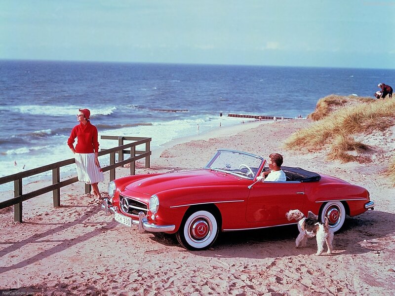 Red Convertible Car — Serene, Afternoon, Photograph, Woman