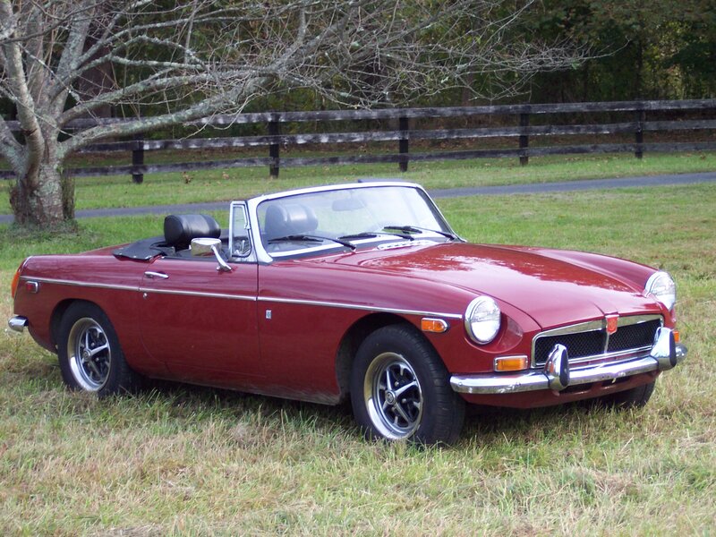 Red Convertible Car — Serene, Autumn, Photograph