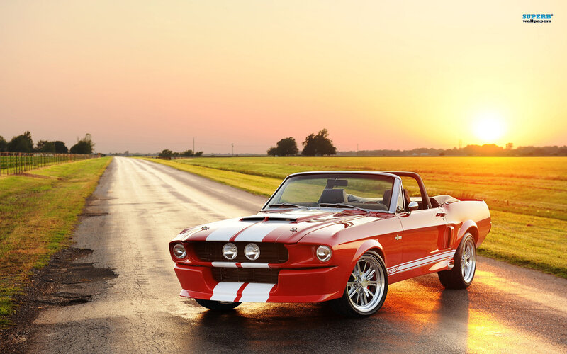 Red Convertible Car — Serene, Sunset, Photograph, Road