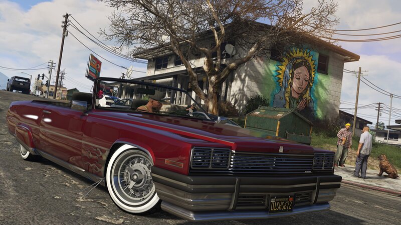Red Convertible Car — Urban, Afternoon, 3d Render
