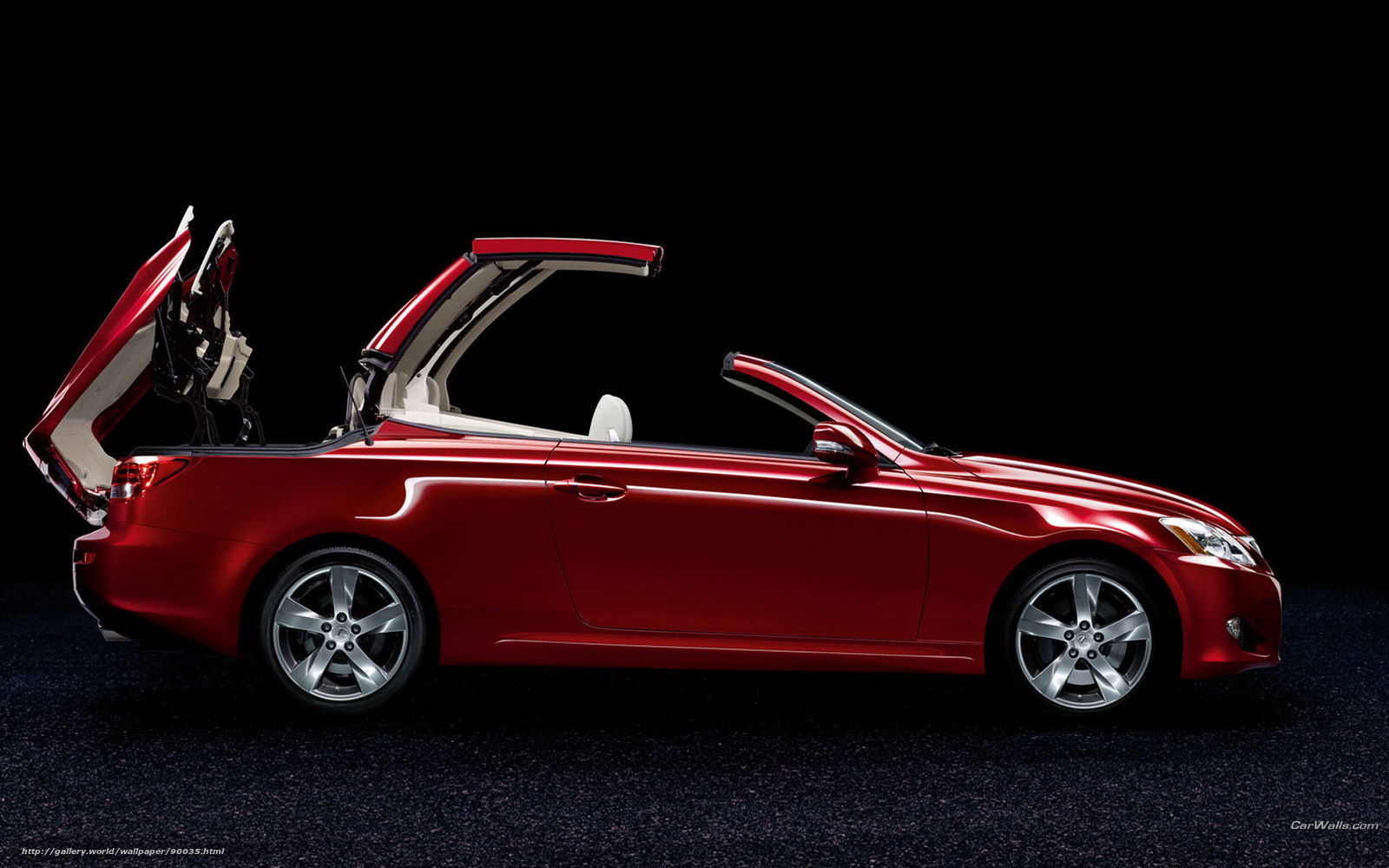 Red convertible car with open top