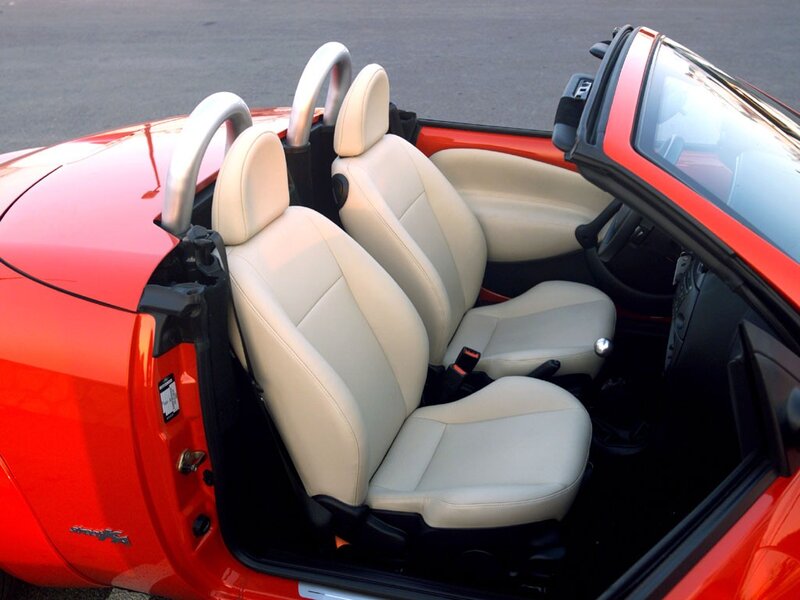 Red convertible interior