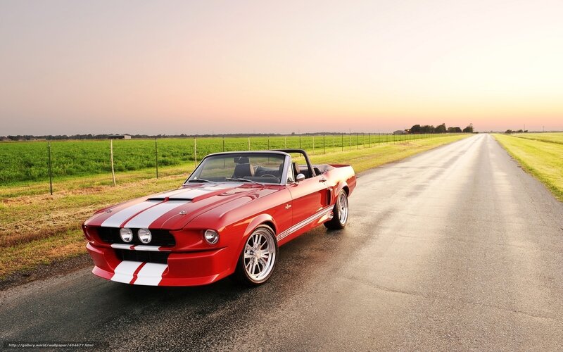 Red convertible on country road