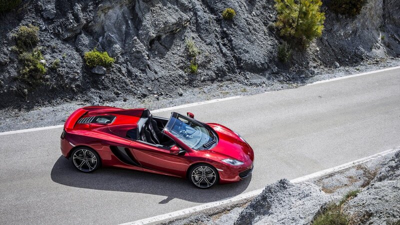 Red Convertible Sports Car — Dramatic, Afternoon, Photograph, Road