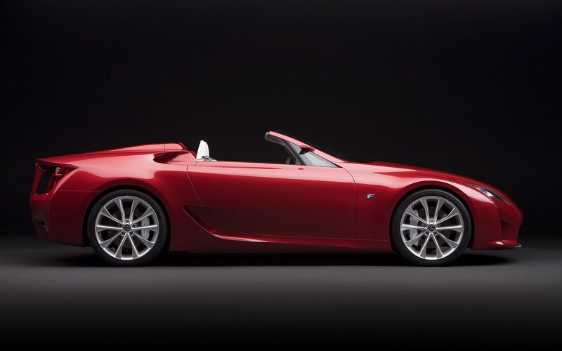 Red Convertible Sports Car — Dramatic, Photograph, Silver Wheels, White Interior