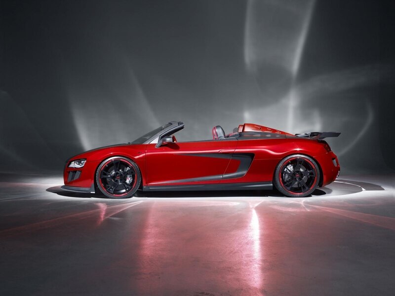 Red Convertible Sports Car — Dramatic, Photograph, Spotlights