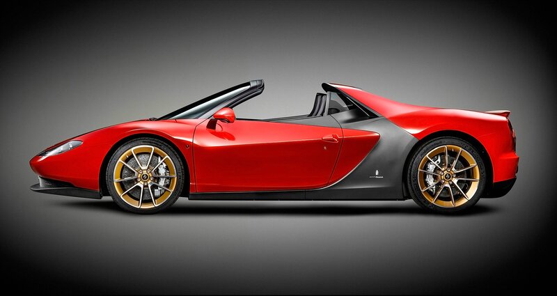Red Convertible Sports Car — Dramatic, Photograph, Wheels, Side Mirror