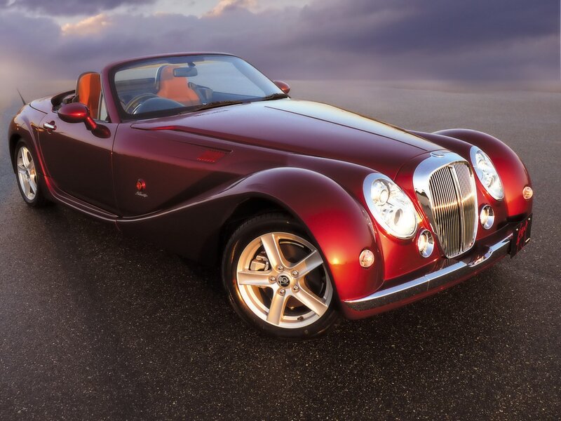 Red Convertible Sports Car — Dramatic, Sunset, Photograph, Sky, Road, Black