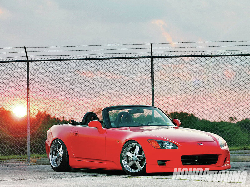 Red Convertible Sports Car — Dramatic, Sunset, Photograph