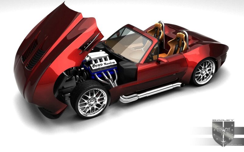 Red Convertible Sports Car — Dramatic